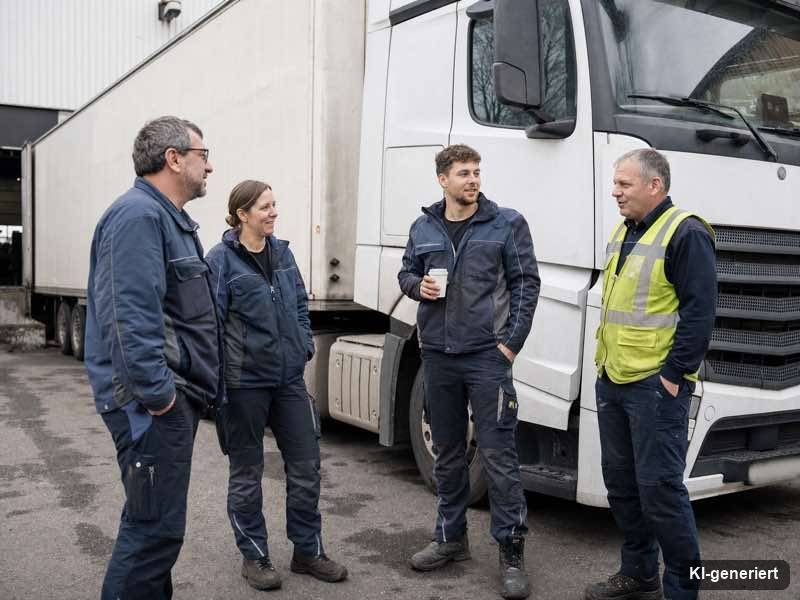 Beispiel: Team vor dem LKW